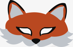 动物卡通狐狸面具矢量图素材