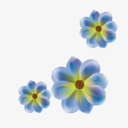 蓝色小花矢量图素材