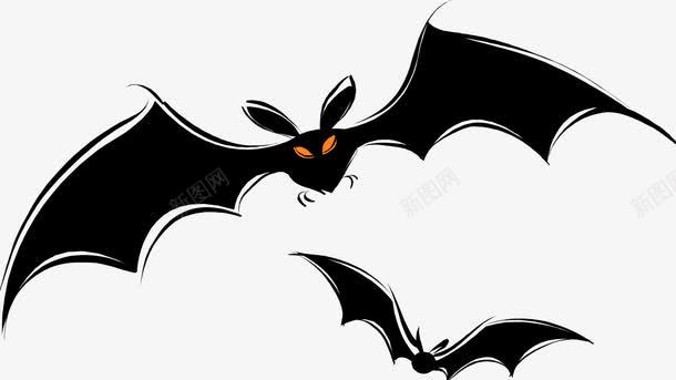 红色眼睛的蝙蝠png免抠素材_新图网 https://ixintu.com 手绘素材 猛禽素材 红色眼睛 蝙蝠素材 黑色