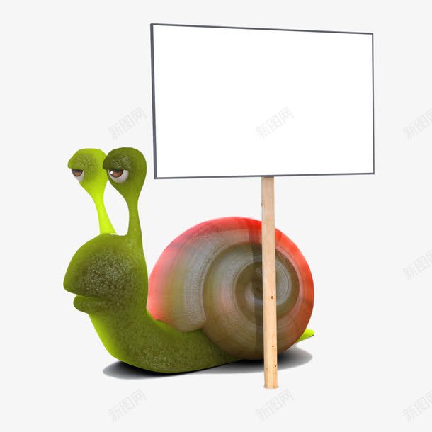 举牌的卡通蜗牛png免抠素材_新图网 https://ixintu.com 动物 卡通 牌子 蜗牛