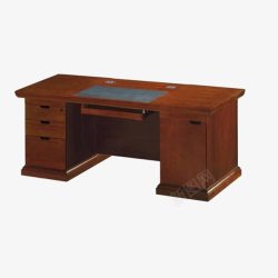 棕色办公桌实木办公桌高清图片
