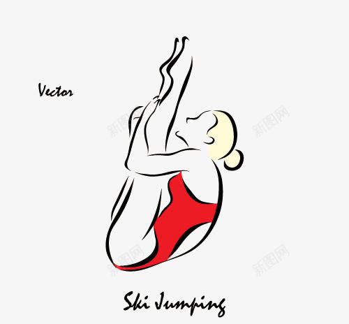 跳水png免抠素材_新图网 https://ixintu.com 红色 跳水 运动员