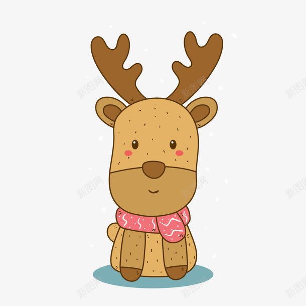 系围巾的小鹿png免抠素材_新图网 https://ixintu.com 卡通可爱 卡通的小鹿 可爱卡通 可爱的 小鹿 系围巾