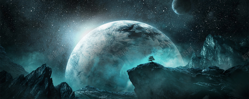 卡通星空背景bannerjpg设计背景_新图网 https://ixintu.com banner 全屏背景 卡通 卡通背景 夜空 山脉 星星 星球 星空