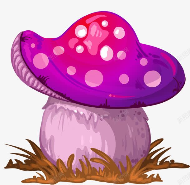 紫色大蘑菇png免抠素材_新图网 https://ixintu.com 卡通蘑菇 菌类 蘑菇