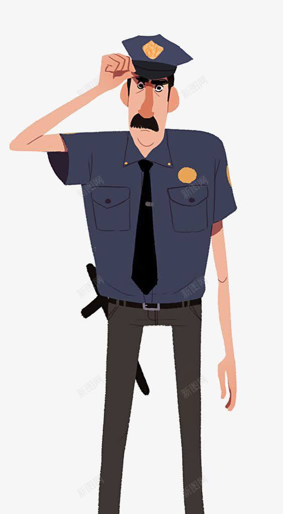 长着胡子的警察psd免抠素材_新图网 https://ixintu.com 公务员 制服 手绘 男人