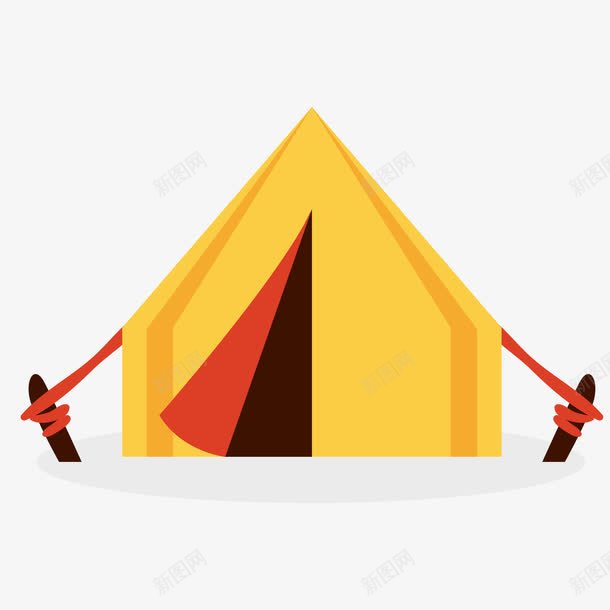 野营的帐篷标签png免抠素材_新图网 https://ixintu.com 工具 帐篷 探险 登山 装备 野营 黄色