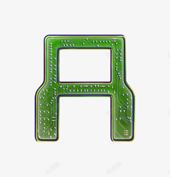 电路板字母apng免抠素材_新图网 https://ixintu.com 创意数字 工业风 接线图 电路板字母数字