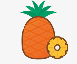 金色菠萝精美菠萝水果矢量图高清图片
