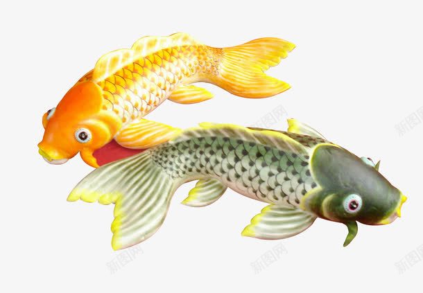 面塑两条鱼png免抠素材_新图网 https://ixintu.com 民间传统工艺 面塑 面塑工艺 面塑金鱼