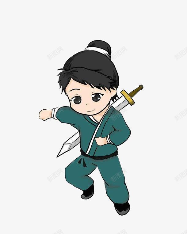 背剑少年png免抠素材_新图网 https://ixintu.com 古典 少年 手绘 武侠 武侠剪影 武侠古典 背剑