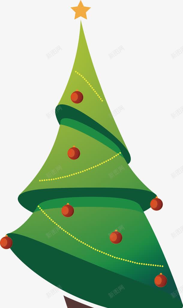 卡通圣诞树png免抠素材_新图网 https://ixintu.com 创意树木 星星 红色果子