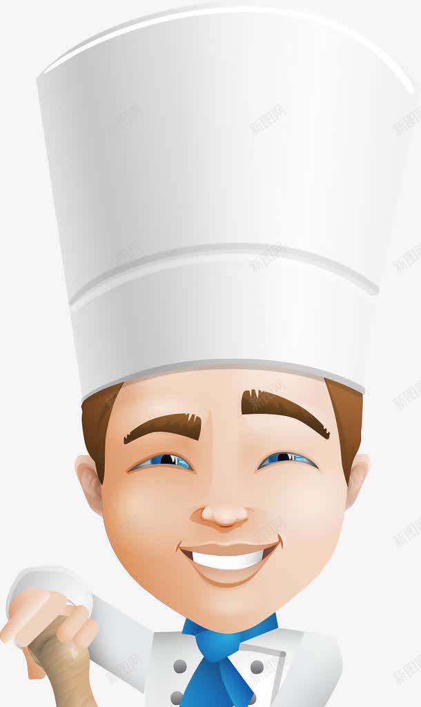 戴厨师帽的卡通厨师png免抠素材_新图网 https://ixintu.com 卡通的厨师 厨师帽 平面厨师素材 矢量厨师
