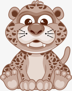 棕色豹子棕色可爱豹子矢量图高清图片