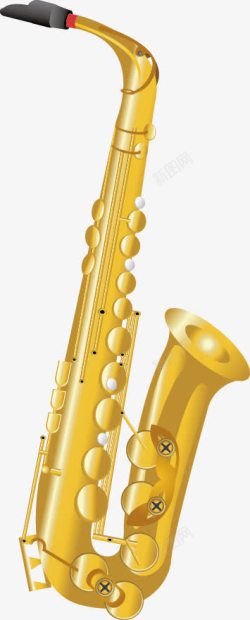 一支金色管乐器金色萨克斯管乐器高清图片