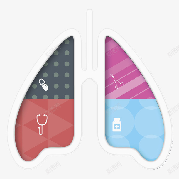 人体肺器官卡通插画png免抠素材_新图网 https://ixintu.com 人体肺器官卡通插画 剪刀 医疗 听诊器 器官 彩色 肺图表 胶囊 药瓶