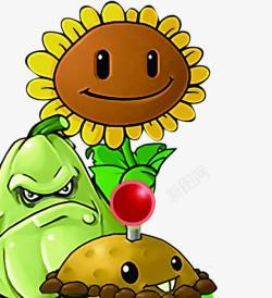 黄色向日葵卡通可爱植物素材