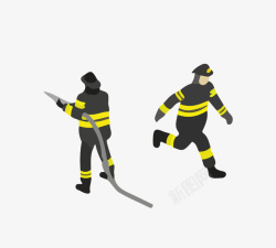 消防服消防人员救人场景矢量图图标高清图片