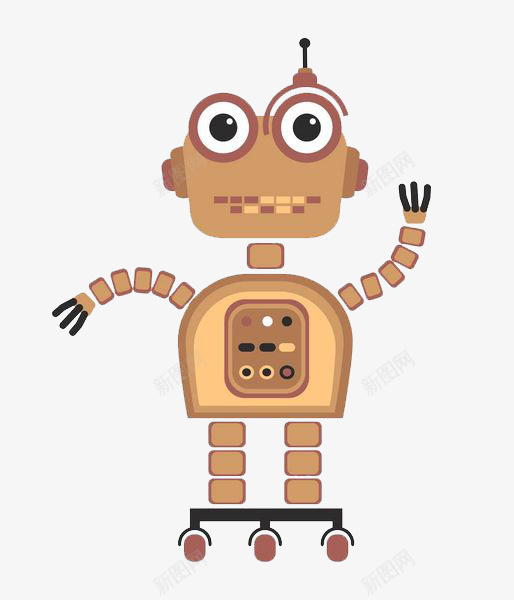 一只呆萌的机器人png免抠素材_新图网 https://ixintu.com 卡通手绘 可爱 呆萌 微笑 机器人 电池 高科技