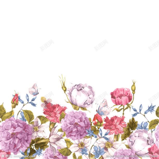 手绘复古彩色花朵jpg设计背景_新图网 https://ixintu.com 复古 彩色 花朵