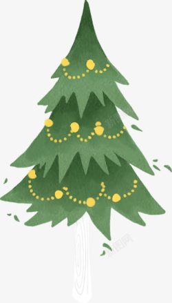 创意卡通绿色的圣诞树素材