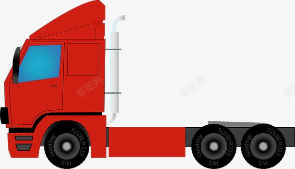 卡通卡车png免抠素材_新图网 https://ixintu.com 卡车 卡通 大卡车 泥头车 红色