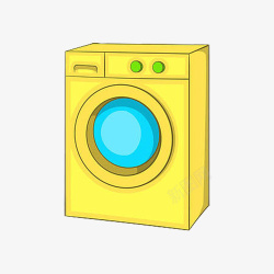 滚筒式黄色简约滚筒洗衣机高清图片