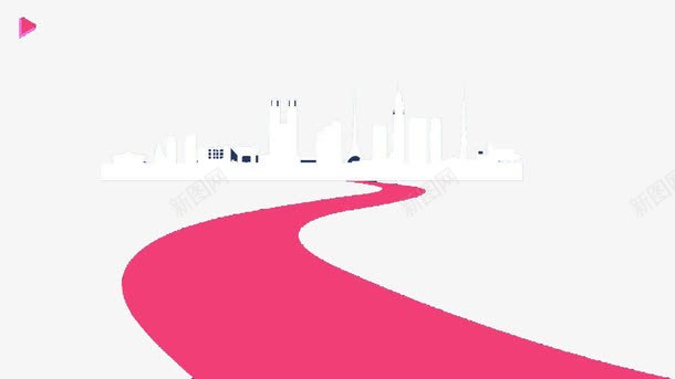 粉色的道路PPT模板png免抠素材_新图网 https://ixintu.com PPT文本框 PPT模板 PPT背景 粉色 道路