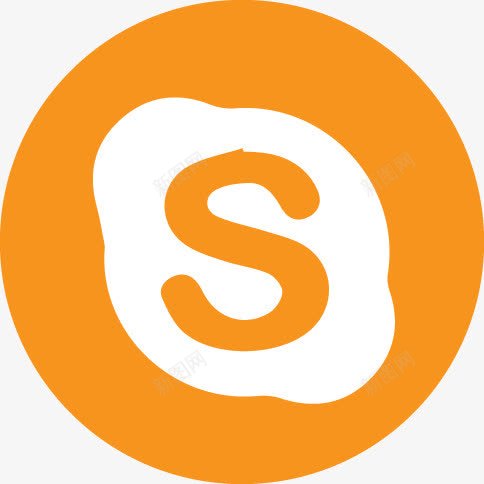 视频电话橙色的社会图标png_新图网 https://ixintu.com Skype 视频电话
