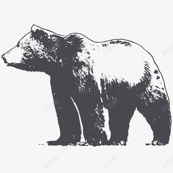 卡通手绘黑色的熊png免抠素材_新图网 https://ixintu.com 创意 动漫动画 动物 卡通手绘 卡通熊 黑色的熊