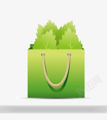环保袋png免抠素材_新图网 https://ixintu.com 环保 绿叶 绿色环保袋