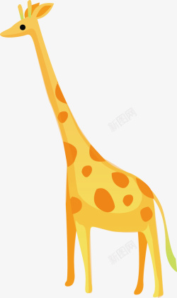 彩色长颈鹿矢量图素材