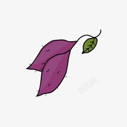 卡通紫色红薯美味营养插画素材