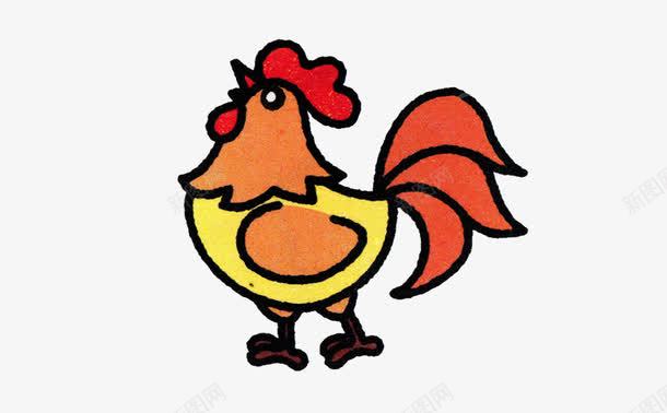 手绘彩色动物公鸡png免抠素材_新图网 https://ixintu.com 公鸡素材 动物素材 彩色 手绘卡通