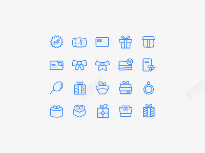 蓝色小图标png_新图网 https://ixintu.com 棒棒糖 礼物 蝴蝶结