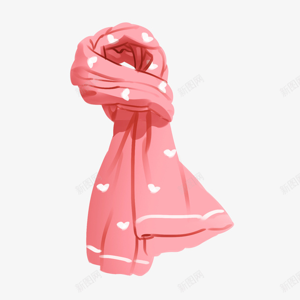 手绘可爱粉色围巾png免抠素材_新图网 https://ixintu.com 卡通 可爱 手绘 粉色围巾
