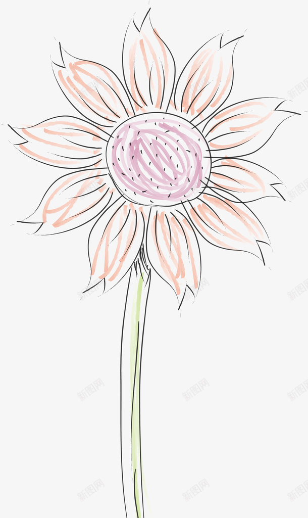 向日葵手绘图png免抠素材_新图网 https://ixintu.com 半透明花 彩色 彩色花 彩色花卉 矢量花朵 花 花卉 花朵 花朵图
