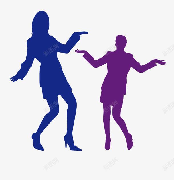 跳舞的两个人剪影png免抠素材_新图网 https://ixintu.com 剪影 紫色 舞伴 舞蹈 蓝色 跳舞