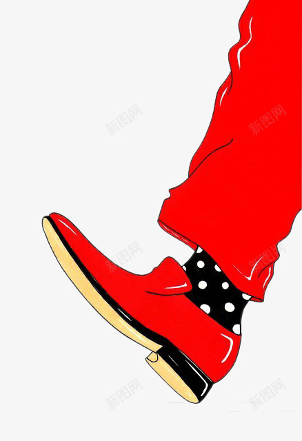 红皮鞋红裤子psd免抠素材_新图网 https://ixintu.com 红皮鞋 红裤子 装饰图案