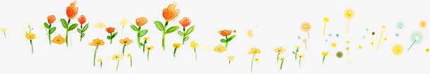 路边手绘景观黄色花朵png免抠素材_新图网 https://ixintu.com 景观 花朵 路边 黄色