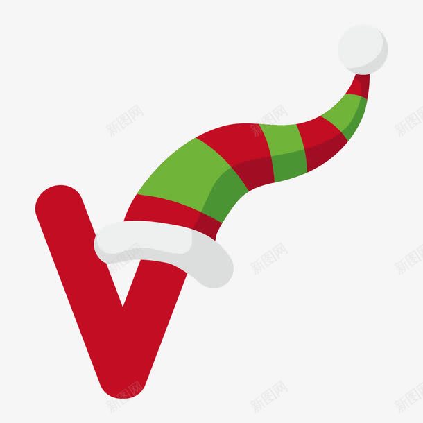 圣诞字母Vpng免抠素材_新图网 https://ixintu.com 3D字母 圣诞字母V 圣诞帽创意字母 彩色字母 彩色立体字 立 立体字母 红色 艺术字 艺术字母