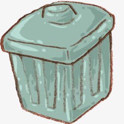 手绘的蓝色垃圾桶png免抠素材_新图网 https://ixintu.com 倡导元素 具有环保意义的垃圾桶 手绘