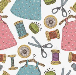 缝纫工具花纹矢量图素材