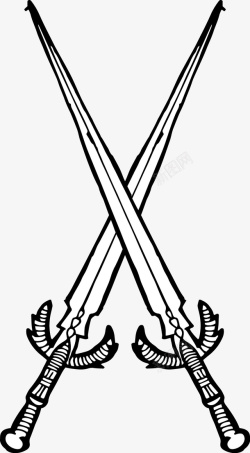 剑柄卡通两把长剑图标高清图片