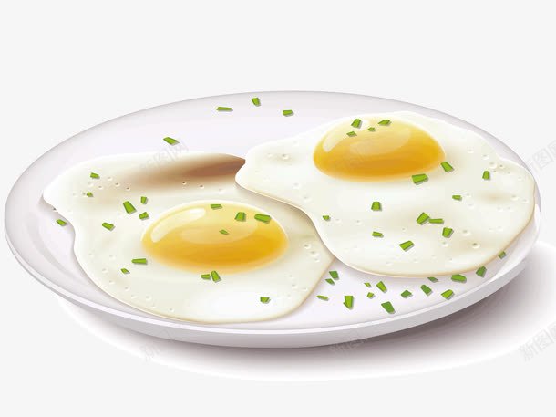 盘子里的鸡蛋png免抠素材_新图网 https://ixintu.com 吃的 白色的盘子 白色的食物 食品