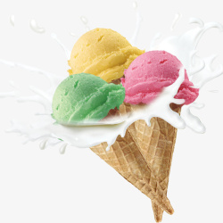 三色冰淇淋素材