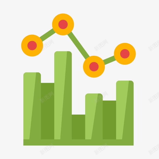 绿色柱状统计图png免抠素材_新图网 https://ixintu.com 柱状 统计图 绿色