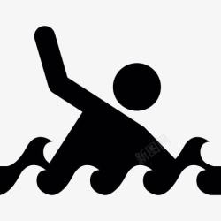 手臂抬起游泳运动员在海上升起的手臂图标高清图片