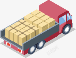 货卡车装满货的卡车矢量图高清图片
