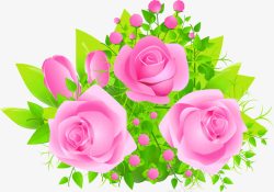 粉色卡通唯美花朵玫瑰素材